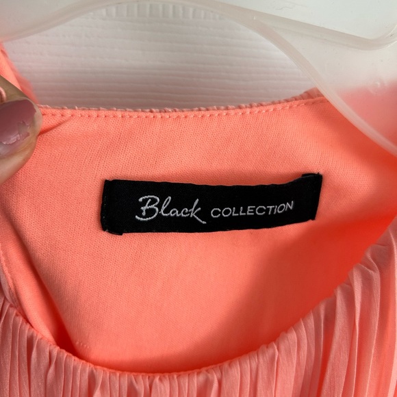 Black Collection Peach Pleated Midi Dress - Picture 2 of 4
